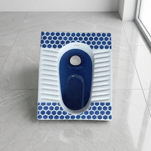Vistaar WC Céramique Bleu Rustique Orissa Style Oriental Cuvette à la Turque Sanitaire de Salle de Bain Export - Product Image 3