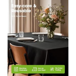 Durable 60\" X 84\" <b>Rectangle</b> Polyester <b>Tablecloth</b> for Outdoor Parties Reusable & Washable Protection - Product Image 3