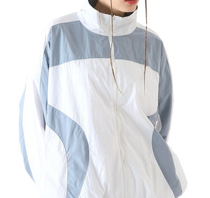 Nuevo Conjunto Deportivo de Dos Piezas para Mujer, Chaqueta Cortavientos Transpirable con Bloques de Color y Cierre, con Pantalones, para Verano - Product Image 3