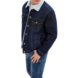 Chaqueta de Mezclilla Ecológica para Hombre con Cierre de Cremallera, Cuello Alto, Estilo Casual de Invierno, Algodón Lavado, Corte Regular, Logotipo Frontal - Product Image 1