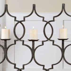 Candelabro de Metal Negro Grande de 6 Luces, Portavelas de Pilar Estilo Marroquí, Decoración de Lujo para Chimenea, Centro de Mesa para Bodas - Product Image 4