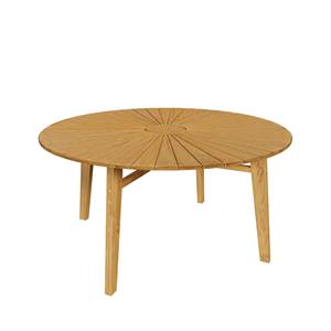 Juego de mesa de comedor de diseño moderno y lujoso con diseño solar, mesas redondas de teca natural para muebles de hogar - Product Image 1
