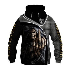 Sudadera con Capucha Estilo Gótico con Calavera, Diseño Hip Hop, Camuflaje Dorado, 100% Algodón Felpa, Sudadera de Invierno para Hombre, Estilo Urbano, Alta Calidad - Product Image 3