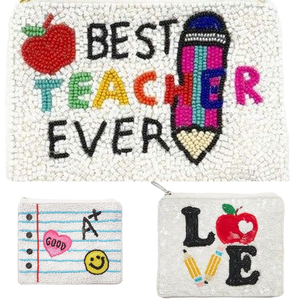 Monedero Personalizable con Logotipo, Estilo Romántico, con Cuentas, para Mujer, con Cierre de Cremallera y Diseño Bordado - Product Image 5