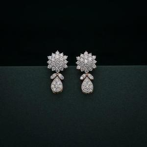 Striking Round Pear Lab Grown <b>Diamond</b> Linear <b>Dangle</b> <b>Earrings</b> IGI Certified Trendy Yellow Gold for Celebrations & Mom Gifts - Product Image 2