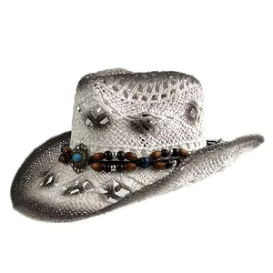Black Glitter Wool Cowboy <b>Hat</b> with Sequin <b>Band</b> Unisex Adult Casual Outdoor Four Seasons Wear - Product Image 1