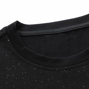 Camiseta Negra Brillante para Hombre 2026, Moderna, con Lentejuelas, Estilo Urbano, Informal, de Manga Corta, Transpirable, para Uso Diario - Product Image 2