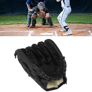 Gant de baseball en cuir noir isolé et imperméable, à doigts complets, avec motif H, pour gaucher, avec sangle de poignet réglable et fermeture à tirette, unisexe - Product Image 4