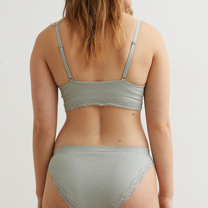 Culotte de bikini taille basse pour femme, 1 pièce, couleur unie, sans couture, en coton et élasthanne tricoté, respirante, imprimée par transfert thermique, personnalisable - Product Image 4