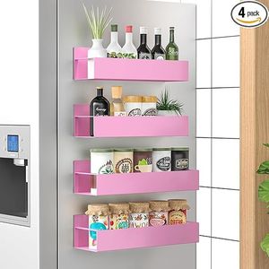 Set di 4 Organizzatori Magnetici Rosa per Spezie, per Frigorifero e Forno, Gestione Efficiente della Cucina - Product Image 5