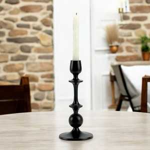 <b>Black</b> Charm <b>Candlestick</b> Holder with Ball Design for Home Decoration Durable Metal Finish - Product Image 5