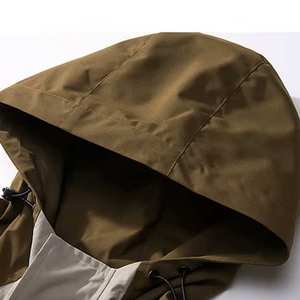 Men's Stand Collar Windproof <b>Jacket</b> Color Blocking PU Coated Casual Outdoor Wear Autumn Regular Fit <b>Zipper</b> Closure Front <b>Pocket</b> - Product Image 2