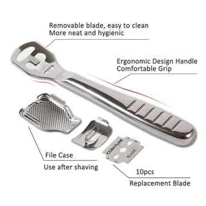 Râpe professionnelle double face en acier inoxydable et plastique pour éliminer les callosités et les peaux mortes, outil de pédicure pour éliminer les cors et les callosités. - Product Image 4