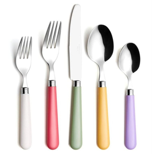 Trending Metal Cutlery Set With Enamel Handles High Quality Dishwasher Safe Home Hotels Wedding Dinnerware Flatware Set - Product Image 3