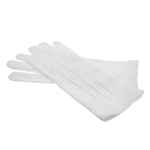 High Quality Soft White Full Finger Gloves Solid Color Fabric Material Classical Style Sew-On <b>Badges</b> Application - Product Image 3