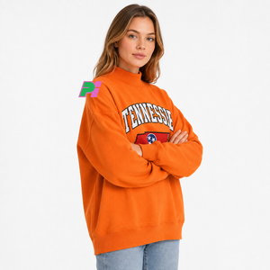 Women's Mockneck Sweatshirt with TENNESSEE <b>Lettering</b> and MAP <b>Applique</b> Heavyweight Thick Mock Neck Sweatshirt Winter Mock Neck - Product Image 3