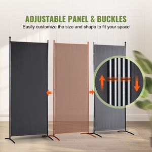 Divisorio in Tessuto da 1,85 m, Paravento Pieghevole a 3 Pannelli per Ufficio o Camera da Letto, Separatore 3-in-1 - Product Image 4
