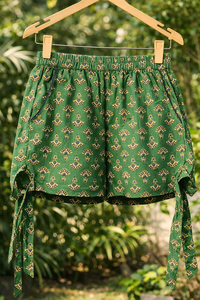 Shorts Cruzados de Algodón Transpirable Ecológico para Mujer, con Estampado Geométrico, para Verano, Fabricante de Ropa OEM ODM, Flores - Product Image 4