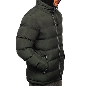 Custom Men's Lightweight Quilted Puffer Jacket with Custom Logo Stand Collar Water Resistant Winter <b>Zip</b> <b>Up</b> Outdoor Casual Jacket - Product Image 2