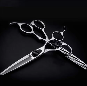 Ciseaux professionnels pour texturiser les cheveux, pour droitiers, en acier inoxydable 440C, 28 dents, ciseaux à effiler, outils de coiffure pour barbiers - Product Image 1