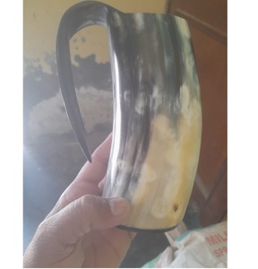 Handcrafted Viking Drinking Horn Shot Glass Classic <b>Reusable</b> Wedding Unique Gift for Men Natural Ox Horn - Product Image 3