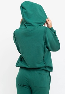 Ensemble de jogging pour femme, automne-hiver 2024, polaire uni respirant, demi-zip, manches longues, bas court, ajustement par fermeture éclair - Product Image 5