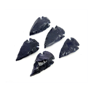 Puntas de flecha de piedra natural, cristal de goldstone azul, puntas de flecha de jaspe elegante curativas, gemas, venta al por mayor de cristales - Product Image 5