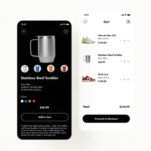 การออกแบบและพัฒนา UI UX สำหรับแอปพลิเคชันอีคอมเมิร์ซแบบกำหนดเอง - Product Image 1