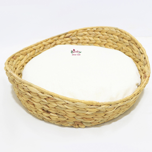 Lit pour animaux de compagnie en jonc de mer fait main, panier tressé, maison pour chat, niche naturelle pour chien, mobilier d'intérieur - Product Image 5