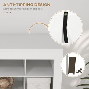 Scarpiera Bianca da 180 cm con 3 Livelli di Cubi Aperti per 36 Paia, Organizer Salvaspazio per Scarpe per Ingresso e Corridoio - Product Image 6