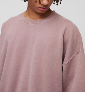 <b>Mens</b> Oversized Crewneck Sweatshirt Custom Printed Logo Heavyweight Cotton <b>Pullover</b> Streetwear Sweatshirt Drop Shoulder - Product Image 3