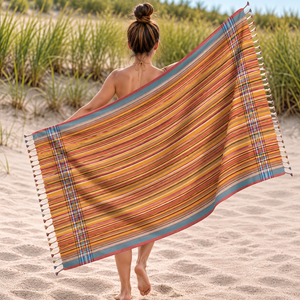 Toalla Kikoy Suave de Calidad 100% OEM, Toallas Kikoy Personalizadas Súper Absorbentes de Secado Rápido para Uso en la Playa, Exportador Indio - Product Image 1