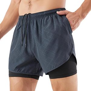 Custom Logo Men's Double <b>Layer</b> Blank Sports Athletic Workout Running Gym Shorts With Liner Breathable 2 In 1 Activewear Shorts - Product Image 1