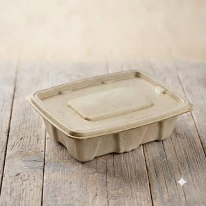 Contenant alimentaire naturel de 750 ml en bagasse de canne à sucre, 100 % bagasse de canne à sucre, sans plastique, biodégradable et compostable - Product Image 5