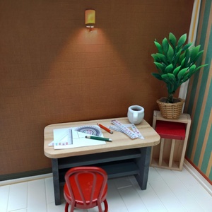 Muebles de casa de muñecas de plástico 3D en miniatura para modelo y juguete de escena de piso de rejilla DIY - Product Image 6