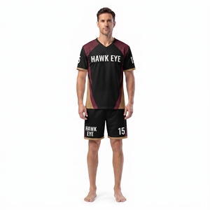 Conjunto de camiseta y pantalón corto de entrenamiento de fútbol personalizado para hombre, para adultos, 100% poliéster, ropa deportiva con diseño sublimado - Product Image 1