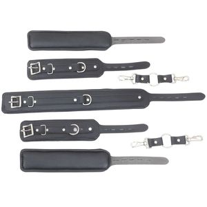 Conjunto de Restricción de Muñeca a Tobillo de Piel de Oveja con Hebilla de Acero y 4.5cm de Ancho para Juegos de Bondage Seguros - Product Image 5
