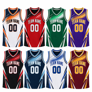 Fabricant de maillots de basket-ball personnalisés pour les jeunes, fournisseur de maillots de sport respirants en mesh avec nom et numéro d'équipe pour enfants - Product Image 2