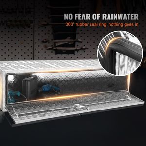 Cassone per Camion in Alluminio Rinforzato 152x61x61 cm con Piastra Diamantata, Chiavi di Blocco, Resistente all'Acqua, Accessori per il Controllo del Carico - Product Image 5