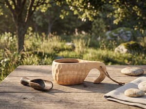 Handcrafted Wood <b>Cup</b> Family Set Wooden <b>Camping</b> Mug Ergonomic Coffee Tea Bushcraft <b>Cup</b> for Home & Outdoor - Product Image 6