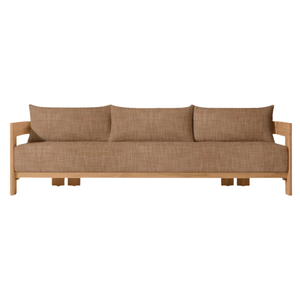 Premium Curved Solid Teak Wood Patio <b>Sofa</b> Three Seater Durable Modern Style <b>Outdoor</b> <b>Sofa</b> for Villa Apartment Patio Garden - Product Image 1