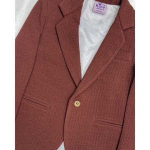 เสื้อเบลเซอร์สีน้ำตาลขัดเงาสำหรับเด็กผู้ชาย - Product Image 3
