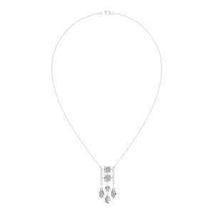 Collar con colgante de plata de ley 925 con gota de diamante natural, oro blanco y corte de pera Marquesa, abalorios y joyería finos para mujer - Product Image 1