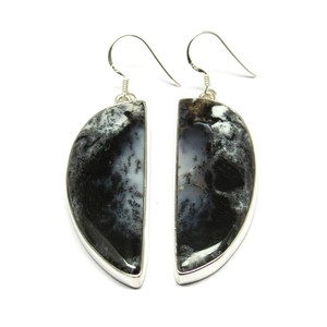 Pendientes de Plata de Ley con Ópalo Dendrítico, Estilo Bohemio, de Fresh Island Shri Ashapura Jewels, Joyería Fina de Plata - Product Image 2