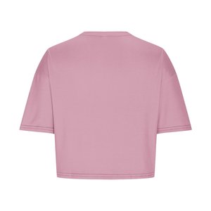 Women's Crew Neck Keyhole Bow for Crop Top Short Sleeve Casual Plain Half Sleeve Cropped T-Shirts <b>Drop</b> Shoulder Round Neck Basic - Product Image 4