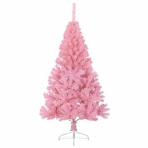 Árbol de Navidad Artificial Preiluminado de 59.1 Pulgadas, PVC Rosa con 150 LED - Product Image 6