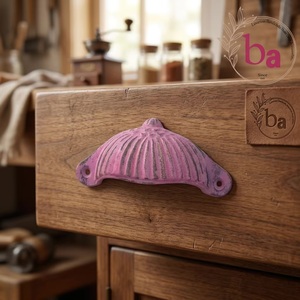 Beads Art Ceramic Furniture Handle Industrial Design Bridge Shape <b>Rustic</b> Pink Eco-Friendly Cabinet Pull for Home Office Decor - Product Image 3