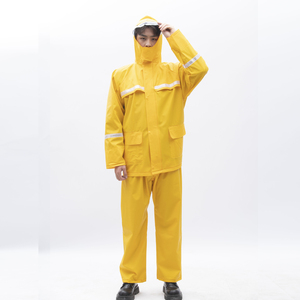 Traje Impermeable Amarillo de 2 Piezas, Chaqueta y Pantalones Reflectantes para Uso Industrial y al Aire Libre, para Adultos - Product Image 1