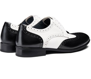 Flat Casual Formal Luxury <b>Top</b> Quality Genuine Leather Brown & White Shoes Two Color Toned Boots Shoes Wholesale OEM ODM - Product Image 6