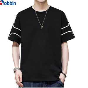 Meilleur fabricant de t-shirts pour hommes grande taille personnalisables à manches courtes, coupe classique, été, demi-manches, devant en soie/coton respirant - Product Image 2